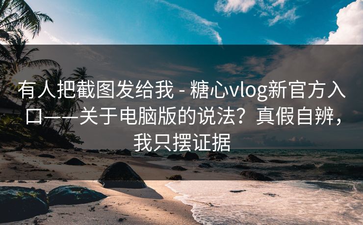 有人把截图发给我 - 糖心vlog新官方入口——关于电脑版的说法？真假自辨，我只摆证据