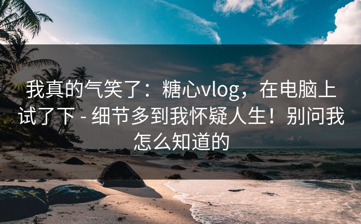 我真的气笑了：糖心vlog，在电脑上试了下 - 细节多到我怀疑人生！别问我怎么知道的